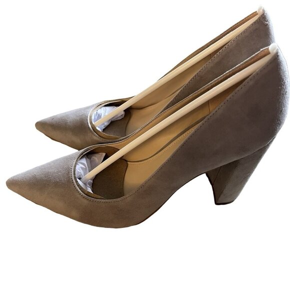 Marc Fisher Womens Gray Suede‎ Leather Block Heel Shoe Size 9 - Picture 3 of 8